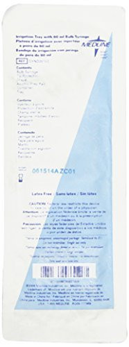 Medline DYND20102H Irrigation Tray Kit with Lid, 60 mL Bulb Syringe and Alcohol Pad, Steril