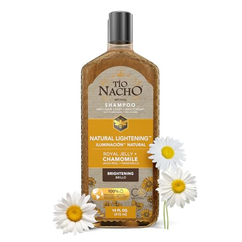 Tio Nacho Natural Lightening Shampoo with Chamomile and Royal Jelly, Clarifying Shampoo for Blonde and Light Brown Hair, Shine-Enhancing Formula with