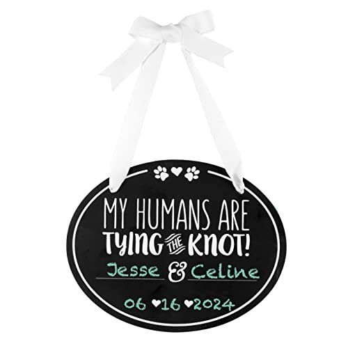 Pearhead Announcement, Humans are Tying The Knot Pet Wedding Announcement Chalkboard