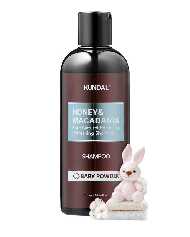 Kundal Baby Powder Sulfate Free Shampoo for Dry Damaged Hair with Argan Oil, No Sulfate/Paraben/Silicone Free 10.14 oz(300ml)