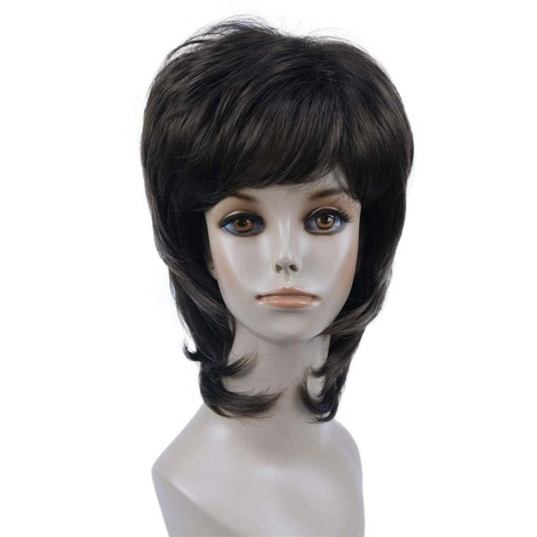 Wiginway Short Straight Synthetic Wigs Layered Shaggy Hair Fashion Bob Wig for Women Medium Brown