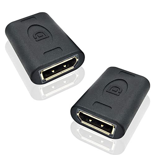 Poyiccot Displayport to Displayport Coupler, 2-Pack 4K DP to DP Female to Female Coupler Extender Extension Adapter, Black