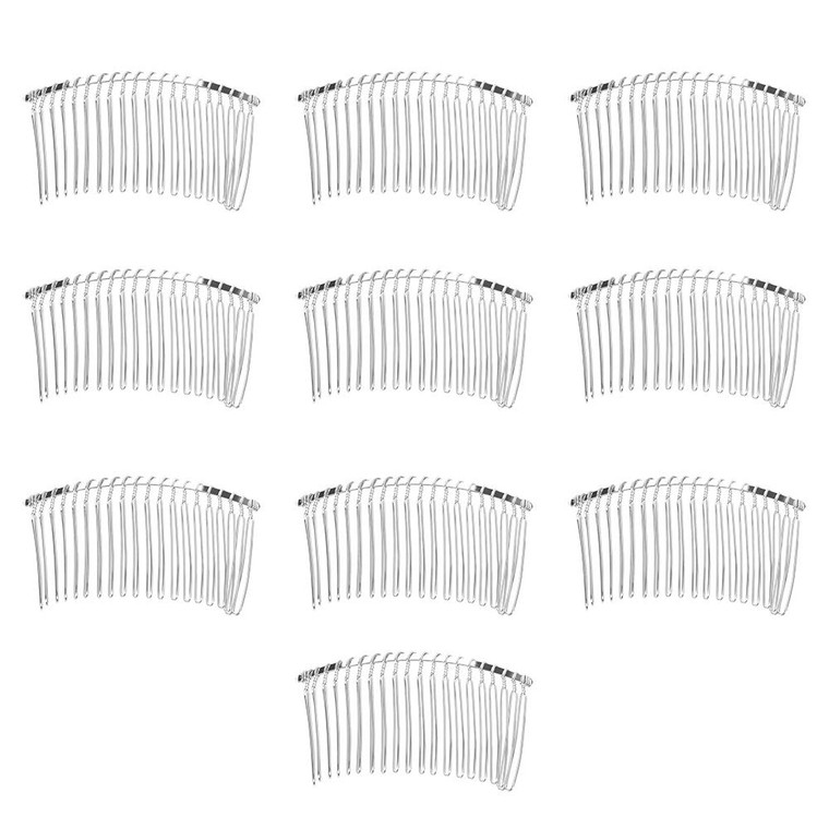 Rocutus 10 Pieces 20 Teeth Fancy DIY Metal Wire Twist Bridal Wedding Veil Combs for Women (Mixed)