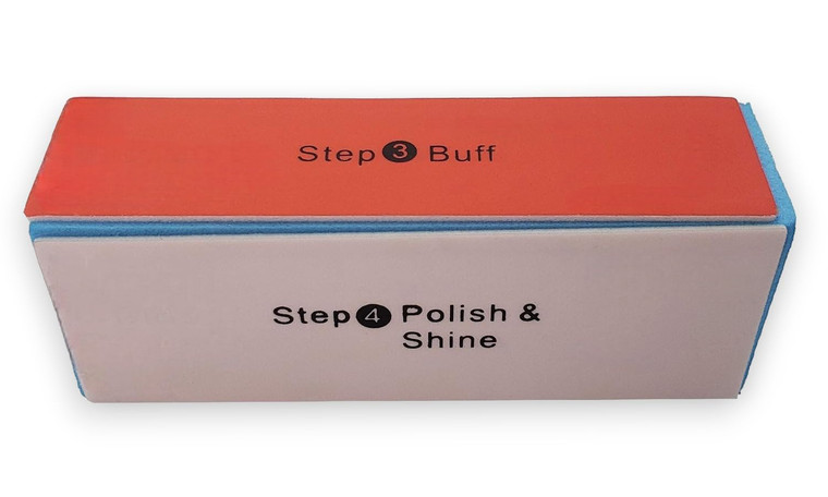 DreamCut 4-Way Nail Buffer Block - 4 Steps Sanding Polisher, Washable Emery Buffing Tool for Professional Manicure and Pedicure