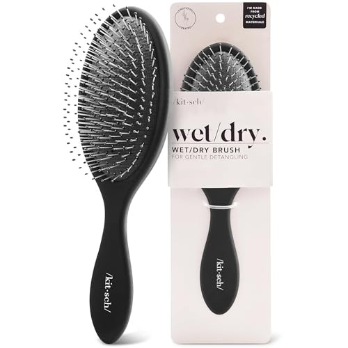 Kitsch Detangler Hair Brush for Wet and Dry Hair, Curly or Straight Hair, Detangling Brush with Flexible Hairbrush Bristles, Hair brushes for Women &