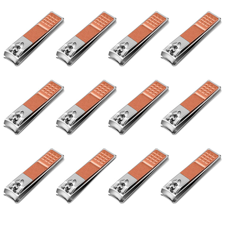 Yaomiao 12 Pieces Nail Clipper Set Stainless Steel Nail Cutter Fingernails and Toenail Clipper Cutter for Women Men (Rose Gold)