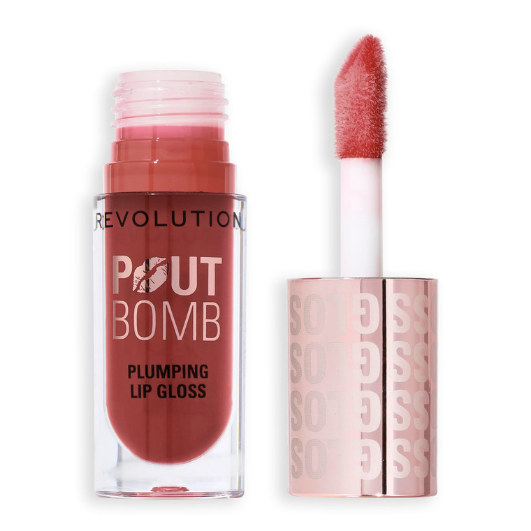 Revolution, Pout Bomb Plumping Lip Gloss, High-Shine for Glossy, Fuller & Plump Lips with Hyaluronic Acid & Peptides, Vegan & Cruelty-Free, Cookie Wa