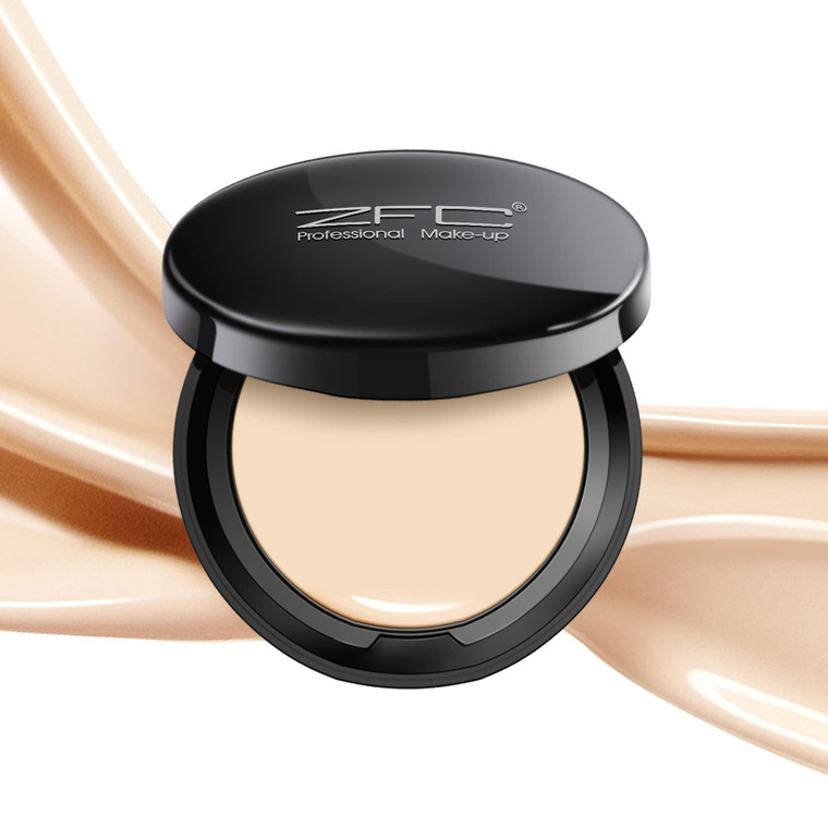 ZFC Foundation Makeup Concealer, Medium-to-Full Coverage Foundation Cream, Long Lasting Waterproof Up to 12HR Hybrid Setting Powder
