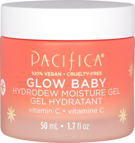 Pacifica Glow Baby Hydrodew Gel Moisturizer  Vitamin C & Niacinamide Dewy Face Gel for Glowing Skin, Lightweight Oil-Free Daily Moisturizer for Brig