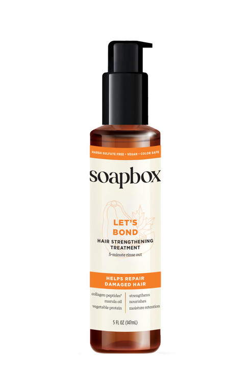 Soapbox Let's Bond Hair Treatment with Collagen Peptides - Repair Damaged Hair, Prevent Breakage, Nourish & Strengthen Fine, Frizzy Hair, Paraben Fre
