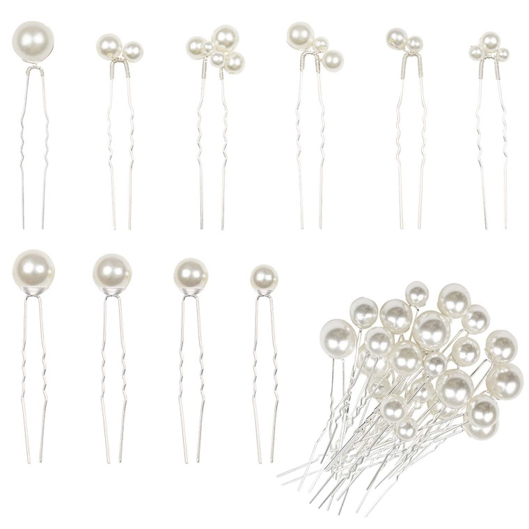 ELANE 38 Pcs Pearl Hair Pins for Wedding Hairstyles, Bridal Hair Accessories, Hair Accessories for Women and Girls