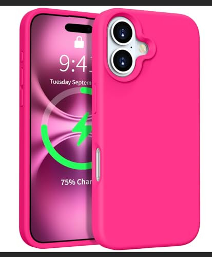 SupVict Compatible with iPhone 16 Plus Case, Magnetic Phone Case for iPhone 16 Plus, [Compatible with Magsafe] Slim Silicone Rubber Bumper Shockproof