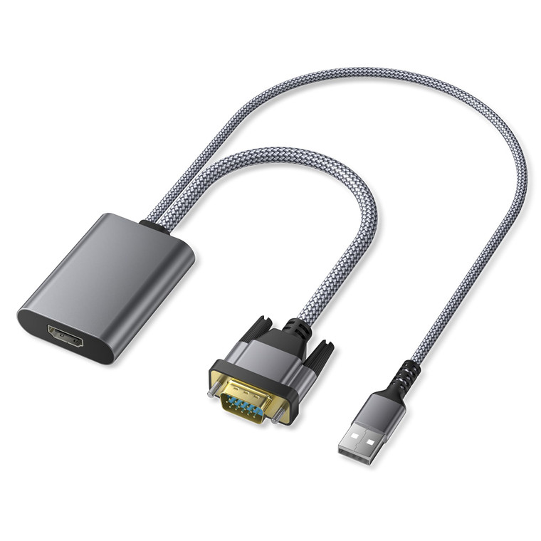 Elebase VGA to HDMI Adapter,1080P VGA Source to HDMI Display Cable Converter with Audio,VGA Male to HDMI Female Dongle Connector for VGA Computer/Lap