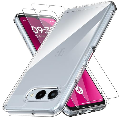 Anoowkoa Designed for iPhone 17 Case 6.3" Anti Yellowing Clear Phone Case with?2 Pack ? Tempered Glass Screen Protector.9H Hardness [Military Grade P