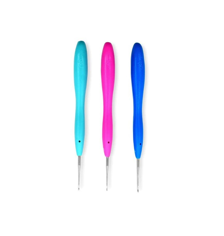 Colortrak Hair Highlighting Needles, Precision Metal Needles with Soft Contour Gel Handles, Reduces Hand Fatigue, Sizes: 1.0 Teal, 1.25 Fuchsia, 1.5