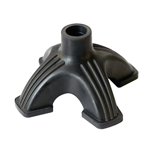 Carex Self Standing Sturdy Non-Slip Rubber, Stabilizing Four Pronged Cane Tip, Quad Cane Base Won't Scuff Floors, Adds Stability to Your Walking, Bla