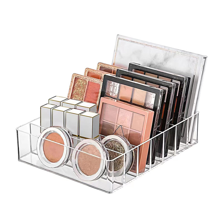 WECHENG Makeup Organizer for Eyeshadow Palette and Lipstick Organizer, 7 Section Divided Makeup Palette Organizer for Vanity Drawer Countertop Modern