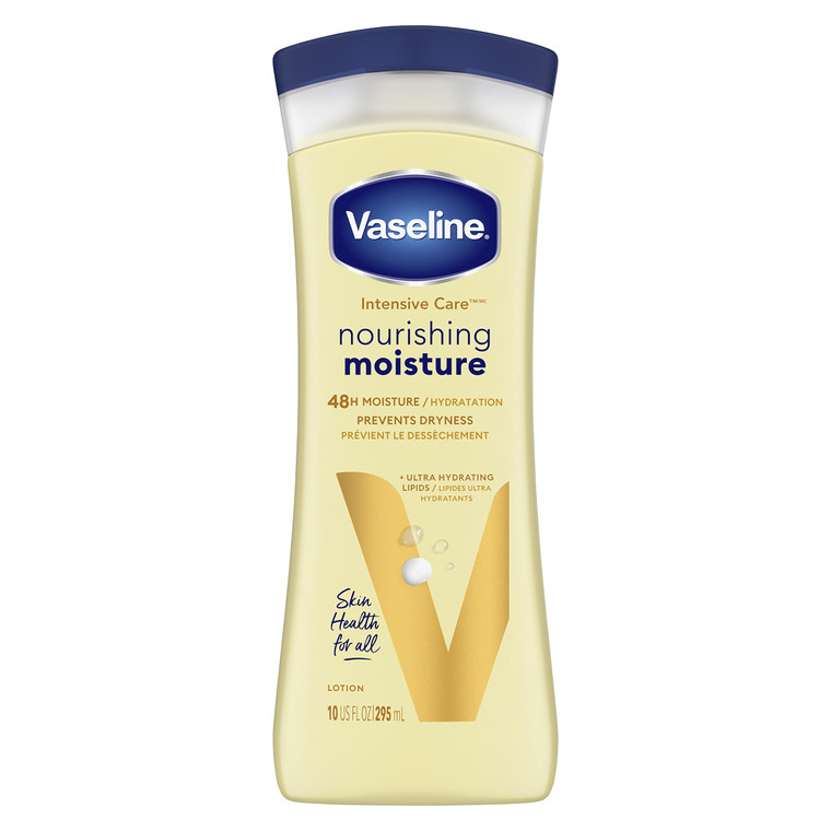 Vaseline Intensive Care Nourishing Moisture Body Lotion for Dry Skin, Lotion Made with Ultra-Hydrating Lipids + Pure Oat Extract for Nourished, Healt