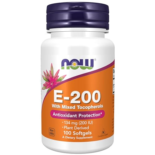 NOW Foods Supplements, Vitamin E-200 IU Mixed Tocopherols, Antioxidant Protection*, 100 Softgels