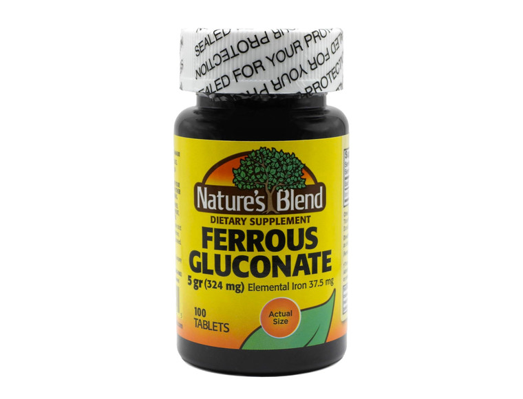 Nature's Blend Ferrous Gluconate Tablets, 100 Count