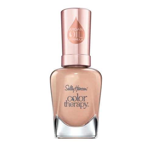Sally Hansen Color Therapy Nail Polish | Biotin, Argan Oil, Long Lasting, Healthy Nails, Nail Strengthener, Opaque | 210 Re-nude | Nude Pink Nail Col
