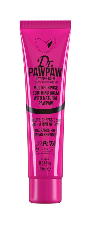 Dr.PAWPAW Hot Pink, Multi-Purpose Natural No Fragrance Balm for Hydrating Lips, Skin, Hair, Cuticles, Nails & Beauty Finishing (25 ml)