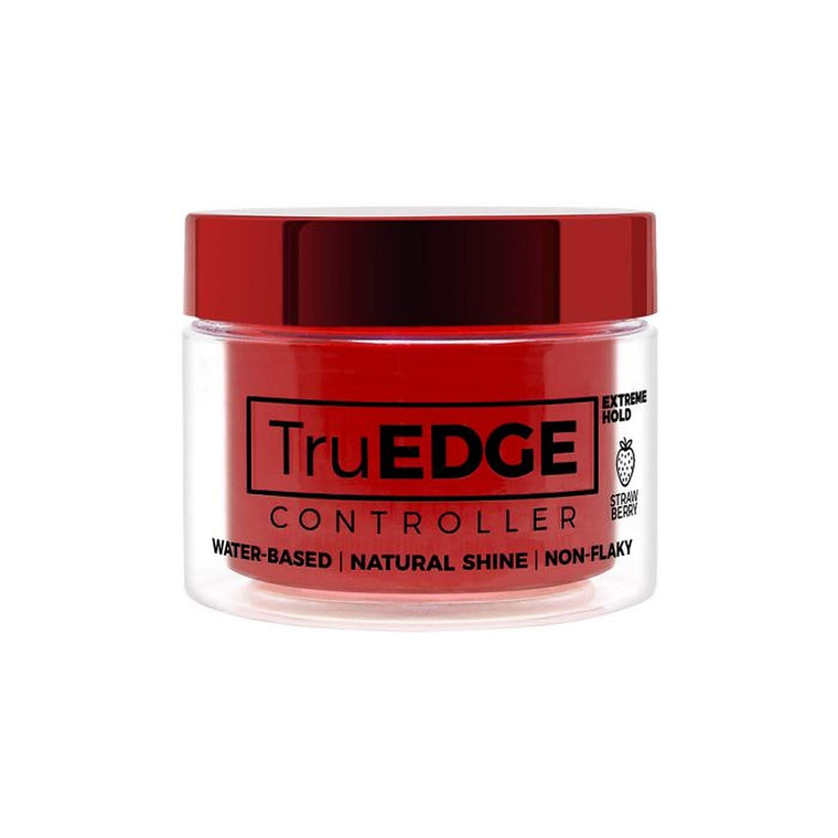 Tyche TruEDGE Controller Extreme Hold Water-Based Pomade - Ntaural Shine & Non-Flaky Scented Edge Control - Perfect for Hair-Braiding (Strawberry)