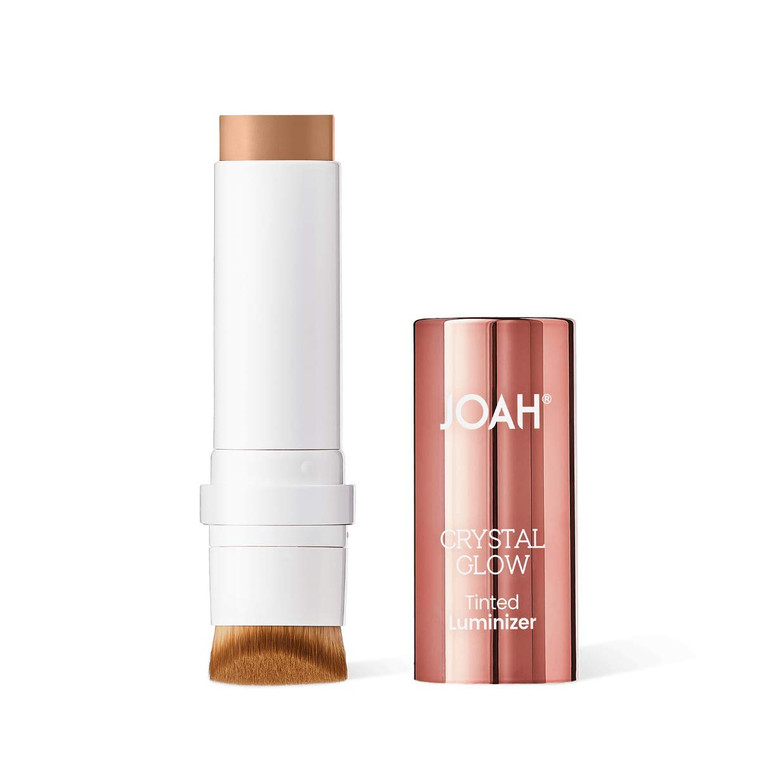 JOAH Highlighter Stick, Crystal Glow Tinted Luminizer Contour Makeup, Crystalide Peptide for Clearer, Smoother Looking Skin, Built-In Detachable Brus