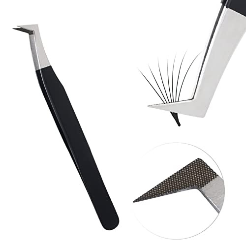 My Lash Tools Fiber Tip Lash Tweezers for Eyelash Extensions Pro Tweezer for Volume Lashes Japanese Stainless Steel Mink Lashes Fan Making Mega Volum