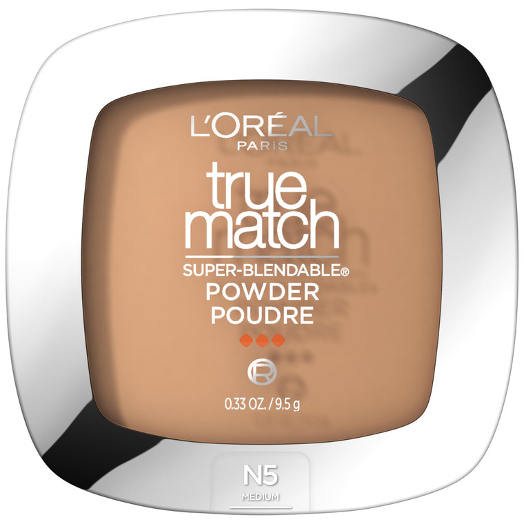 L'Oreal Paris True Match Super-Blendable Oil Free Powder Foundation, N5 Medium, 0.33 oz, Packaging May Vary