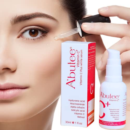 ARBUTEE | Vitamin C Anti Aging plus Brightening Serum -Hyaluronic Acid, Niacinamide, Alpha Arbutin, Salicylic Acid, Vitamin E and Retinol for Men Wom