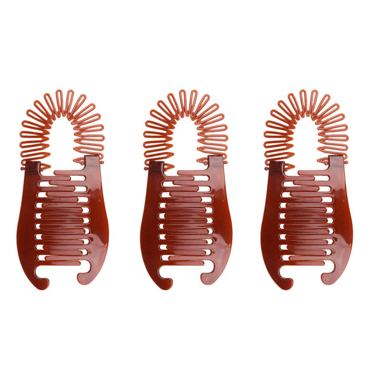 Numblartd 3Pcs Plastic Interlocking Banana Clip Combs - Two Sides Hair Combs Elongated Ponytail Hair Clincher Hair Accessories Ponytail Holder for Wo
