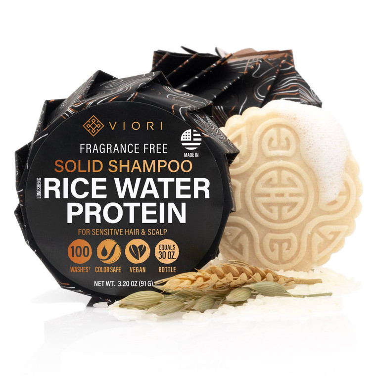 Viori Native Essence Shampoo Bar Made with Rice Water - Handcrafted All Natural Shampoo Bars - Sulfate Free