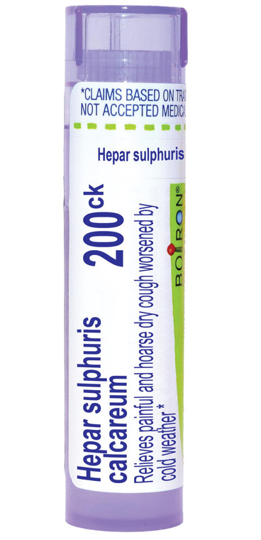 Boiron Hepar Sulphuris Calcareum 200Ck Homeopathic Medicine for Cough - 80 Pellets