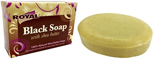 Black Soap with 100% Natural Shea Butter by Royal - Best Treatment For Stretch Marks, Wrinkles, and Dry Skin