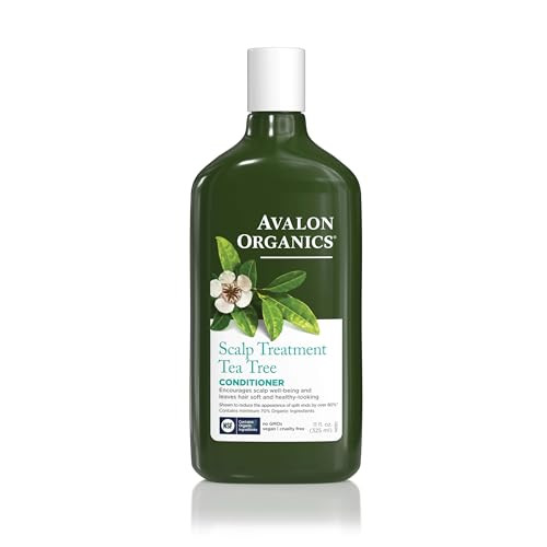 Avalon Organics Scalp Treatment Tea Tree Conditioner, Encourages Scalp Well-Being and Leaves Hair Soft, 11 Fluid Ounces