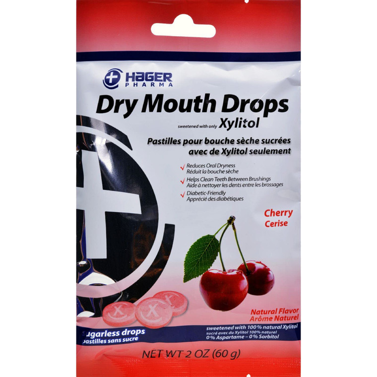 Hager Pharma Dry Mouth Drops, Cherry, 2 Ounce