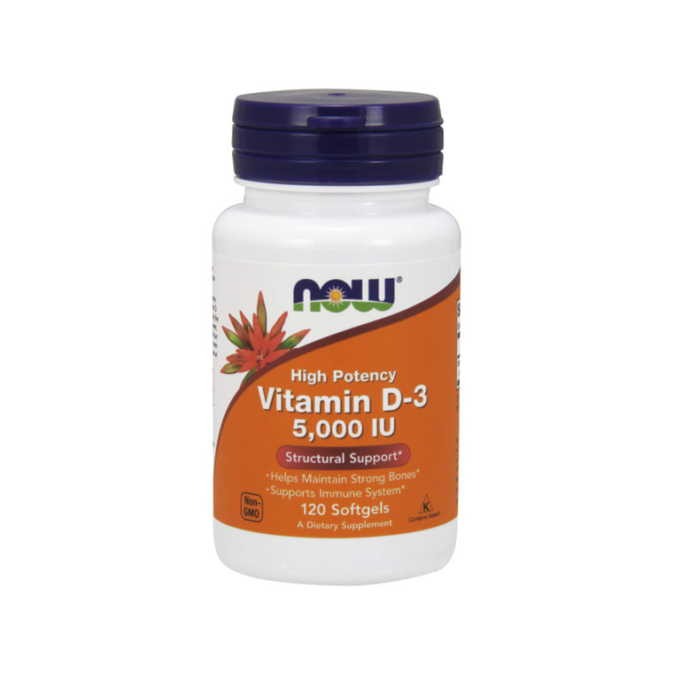 NOW Vitamin D-3 5,000 IU,120 Softgels
