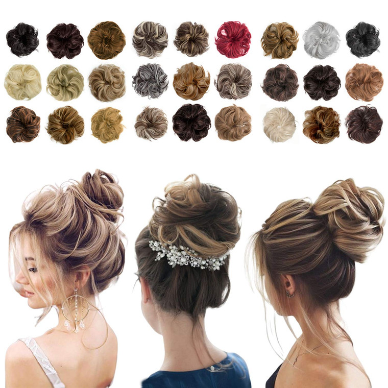 Qunlinta Messy Bun Hair Piece Hair Bun Thick Updo Scrunchies Ponytail Hair Pieces for Women 55
