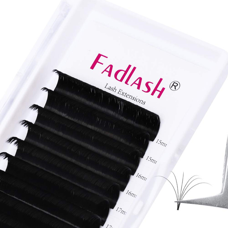 Rapid Blooming Lashes Extension Mixed Tray 15-20mm Easy Fanning Volume Lashes C Curl 0.07 Self Fanning Eyelash Extensions 2D-10D