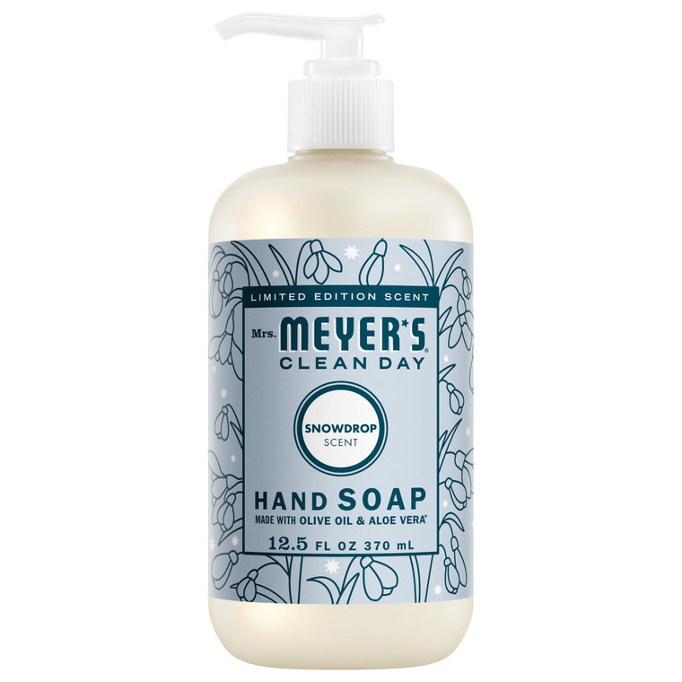 MRS. MEYER'S CLEAN DAY Hand Soap, Made with Essential Oils, Snowdrop, 12.5 fl. oz
