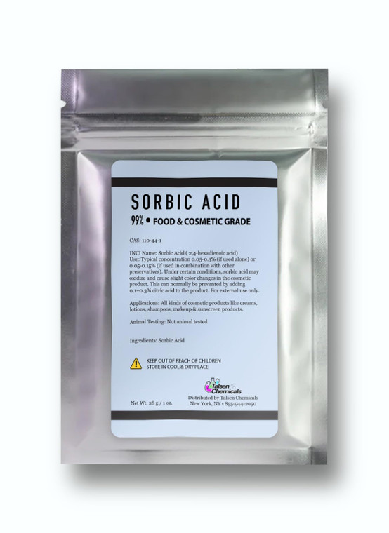 Talsen Chemicals Sorbic Acid Powder Food Grade DIY Sorbic Acid Food and Cosmetics Preservative (1 Ounce / 28 Gram)