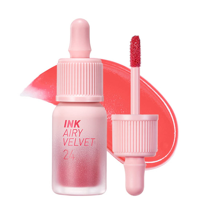 Peripera Ink Airy Velvet Lip Tint | High-Pigmentation, Lightweight, Soft, Moisturizing, Not Animal Tested (024 HEAVENLY PEACH)