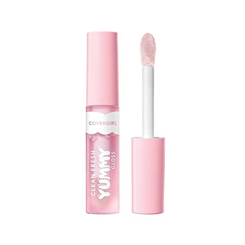 COVERGIRL Clean Fresh Yummy Lip Gloss, Sheer, Natural Scents, Vegan Formula - 100 Let's Get Fizzical, 0.33 fl oz
