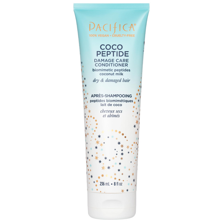 Pacifica Coco Peptide Damage Care Conditioner, Haircare, Repair Split Ends and Breakage, Hair Repair Treatment, Color Safe, For Dry and Damaged Hair,