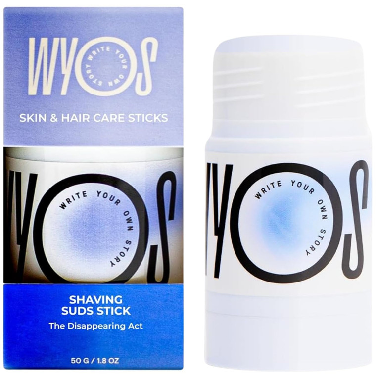 WYOS Shave Stick for Men  Hydrating Glycerin Formula for Sensitive Skin, Smooth Glide for a Close Shave, Solid Shaving Cream Stick, Hands-Free, No M