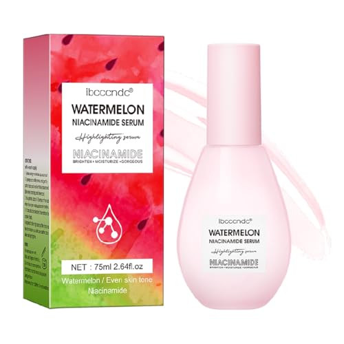 WENFENG Watermelon Niacinamide Facial Serum,Pore Minimizer & Niacinamide Glow Serum,Makeup Primer,Lightweight Facial Serum & Priming Liquid Highlight