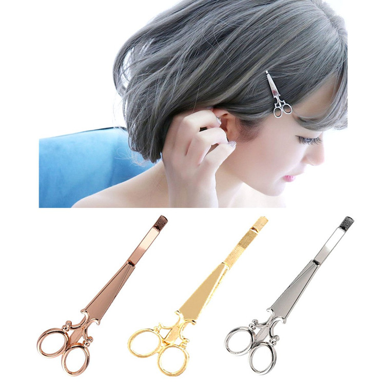 6 Pcs Fashion Personality Small Scissors Hair Clip Bobby Pins Hair Accessories - Cute Barrettes Side Clip Hairpin Liu Hai Clip Headwear for Women (2