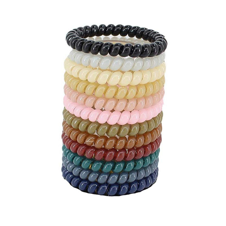 PNEIFON 12 pcs High Toughness Spiral Telephone Hair Ties Spiral Hair Ties, Coil Hair Ties, Phone Cord Hair Ties, Hair Coils (12 pcs)