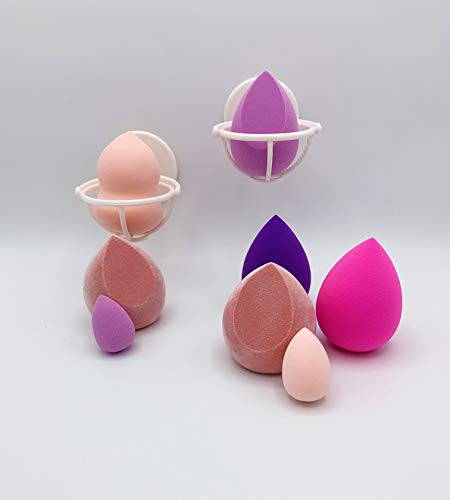 8-pcs Makeup Sponge Kit for Beauty, Foundation/Makeup Blending Sponges - Standard & Mini Sizes, Microfiber Sponges & Makeup Holders - Perfect for Hol